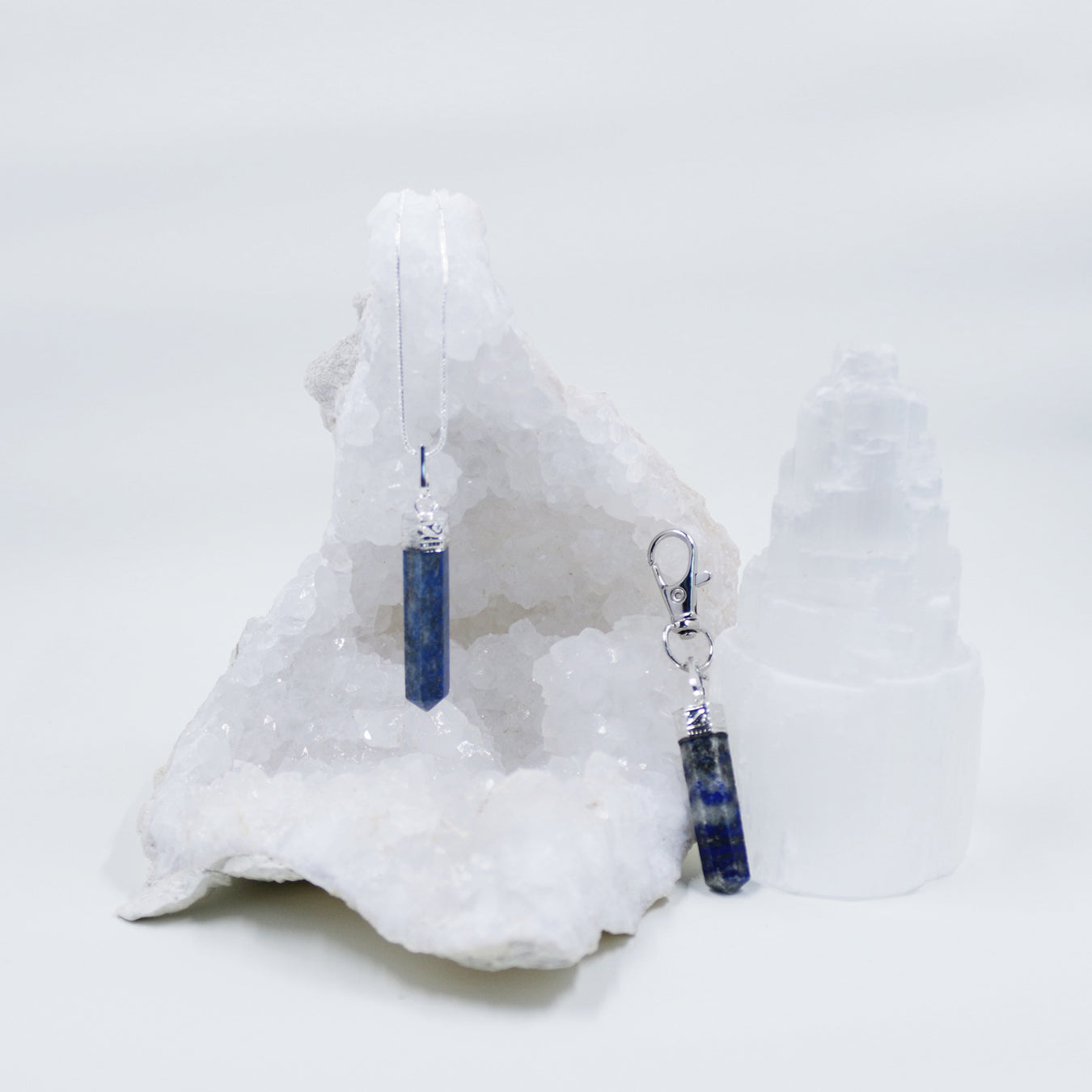 Blue Lapis Lazuli energy crystal sets of necklaces and clip pendants | Hound and Friends