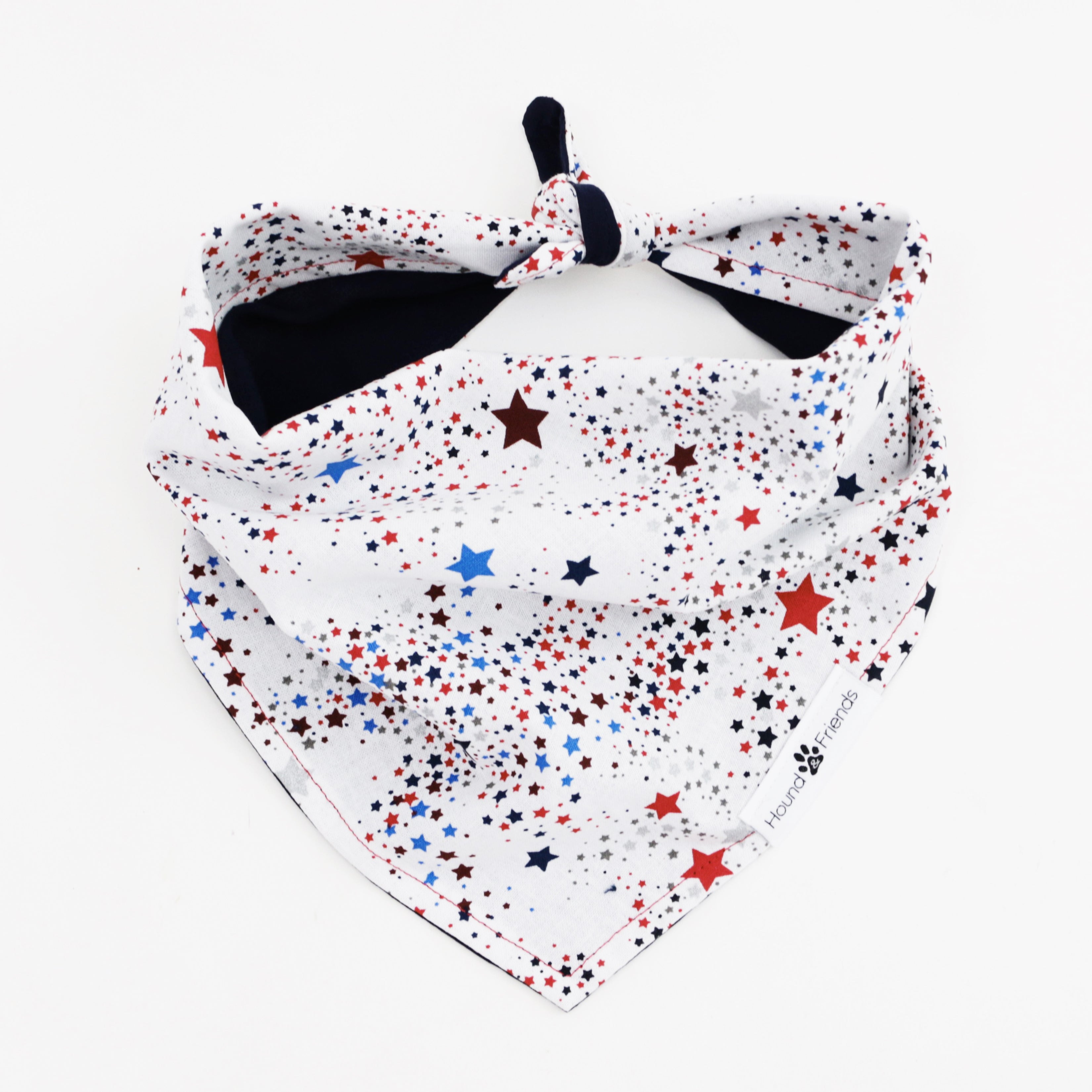 Captain Reversible 4th of July stars dog Bandana matching with owners at Hound and Friends