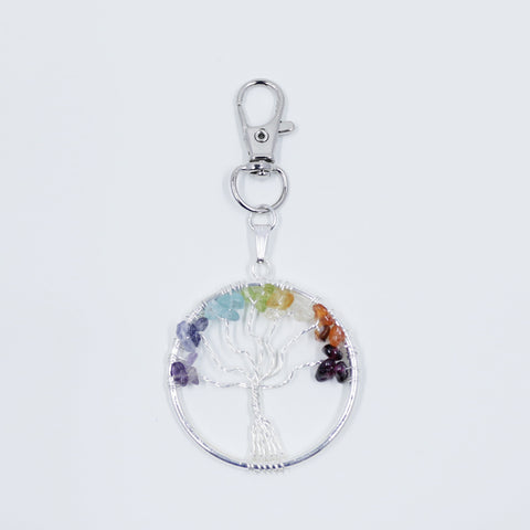 7 Chakras with Tree of Life Clip-on Pendant
