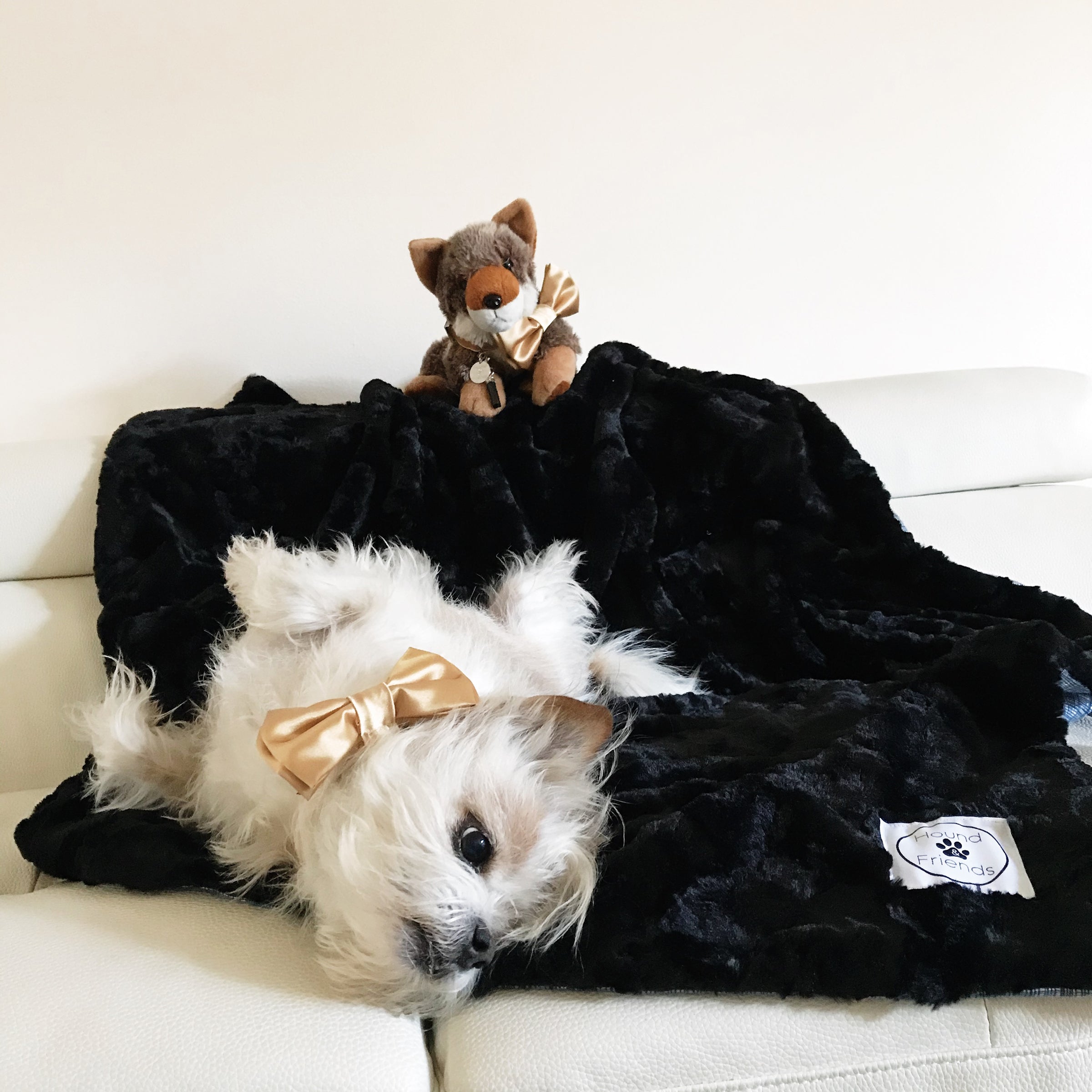 Luxury Faux Fur Black Blankets for your pets and people from Hound and Friends