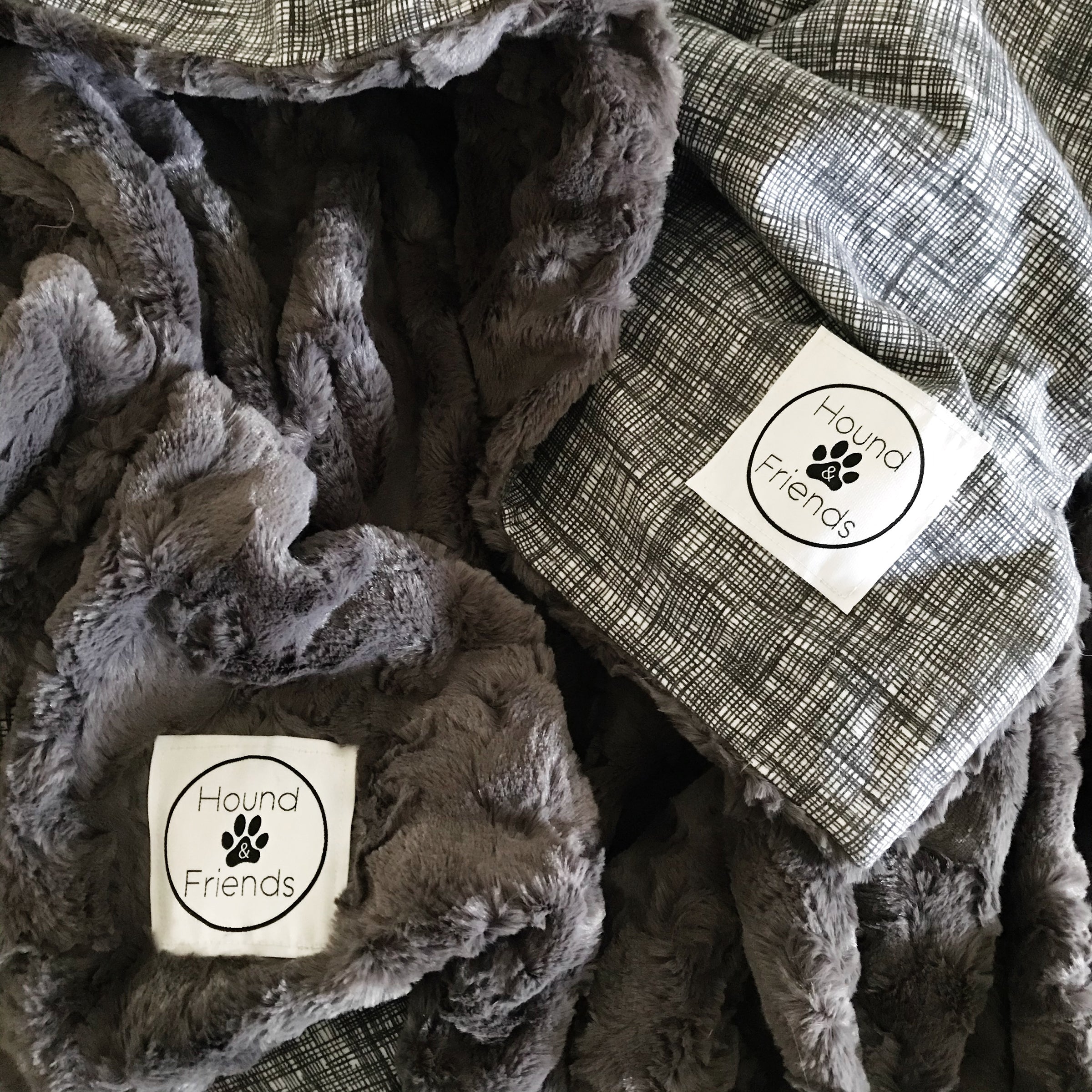 Luxury Faux Fur Gray Blankets for your pets and people from Hound and Friends