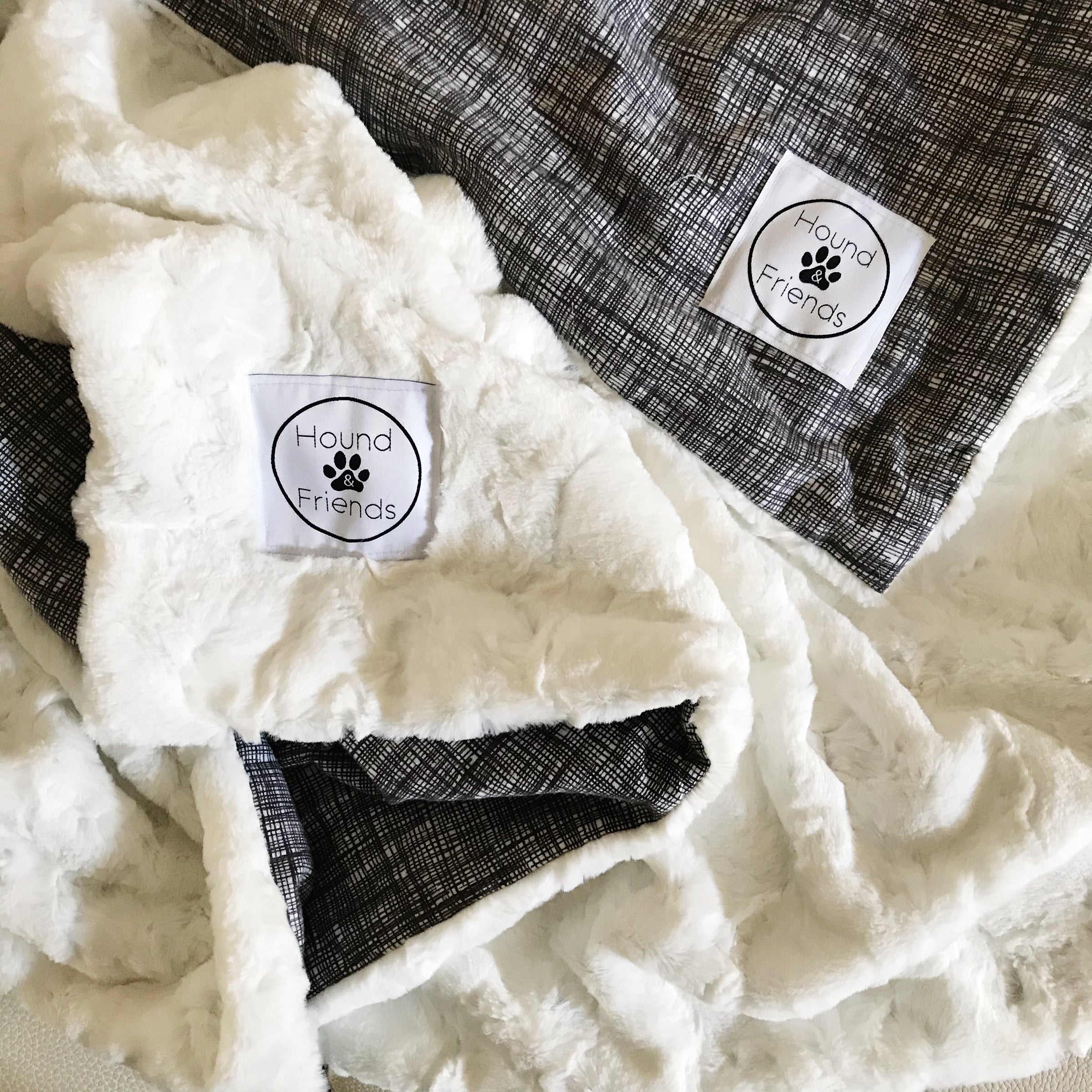 Luxury Faux Fur White Blankets for your pets and people from Hound and Friends