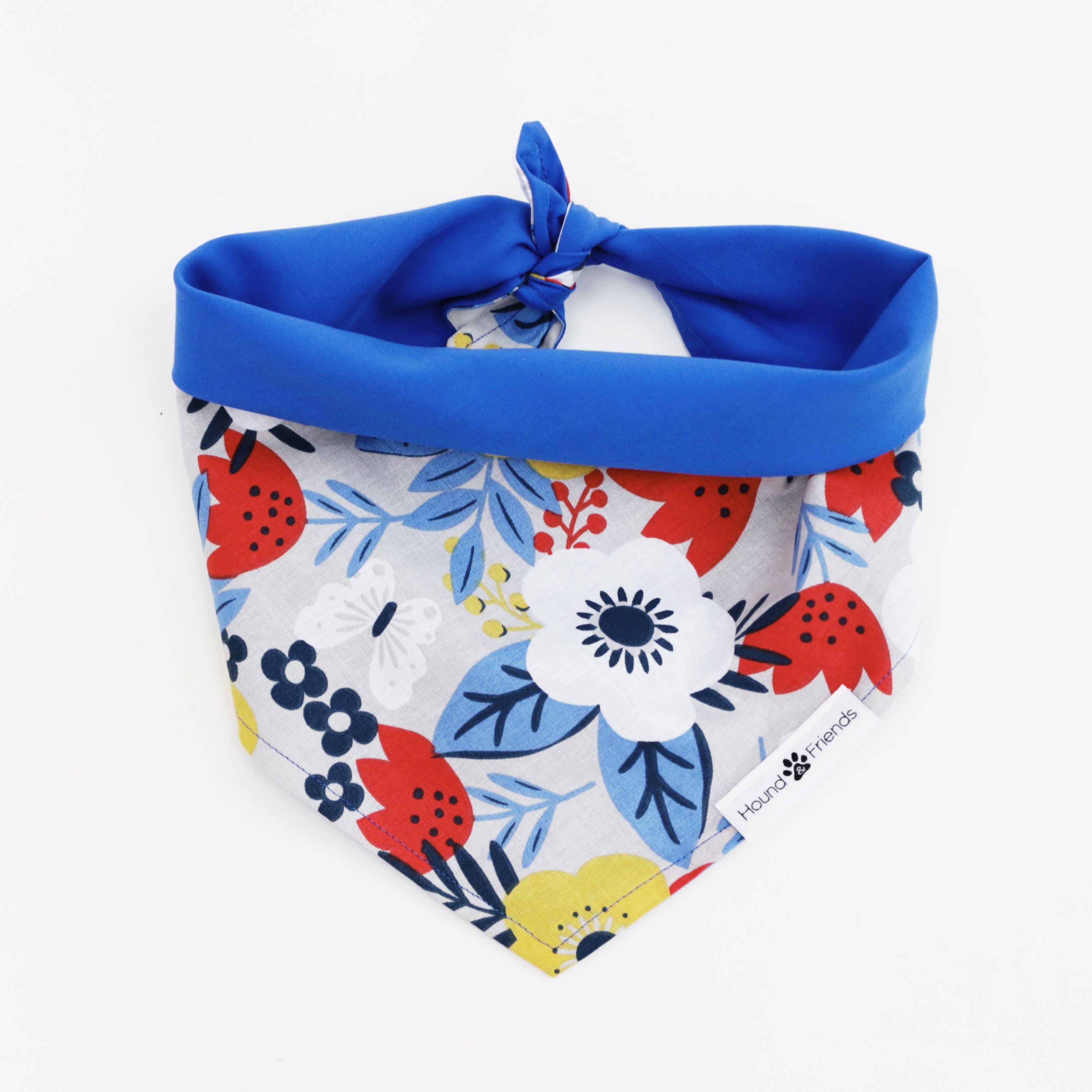 Jack Reversible Florals Dog Bandana matching with owners at Hound and Friends